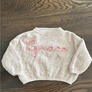 “Grace” Embroidered Knit Sweater 6-12 months